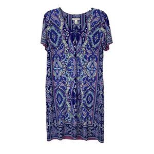 London style Collection Dress Womens Size 10 Paisley jersey Colorful shift